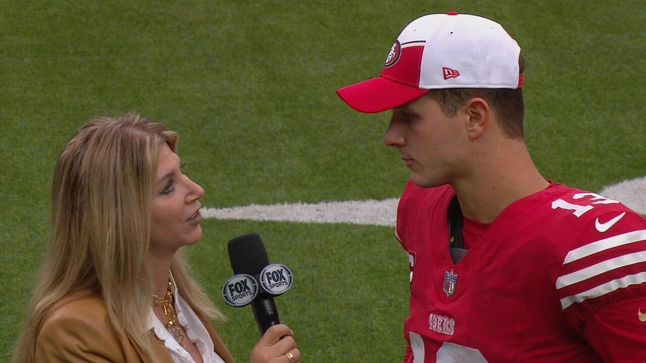 
					'It took the whole team to win' - Brock Purdy talks about the effort the 49ers needed to get the win against the Rams
				