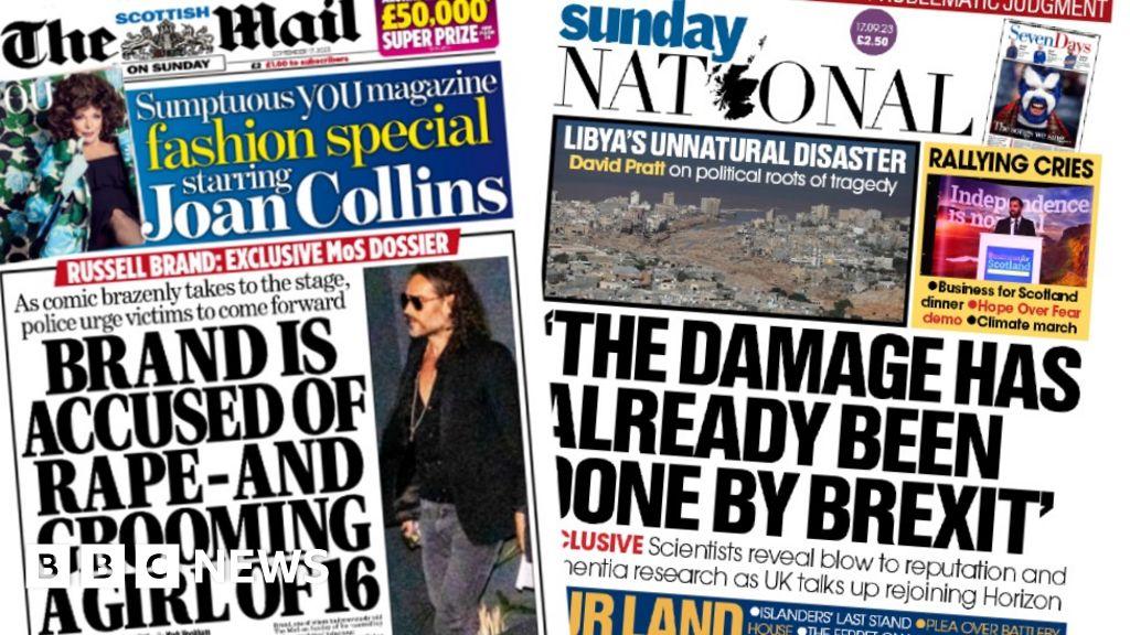 Scotland's papers: Russell Brand allegations and dementia study blow