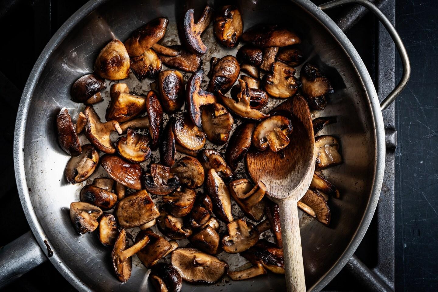 The key to beautifully browned mushrooms